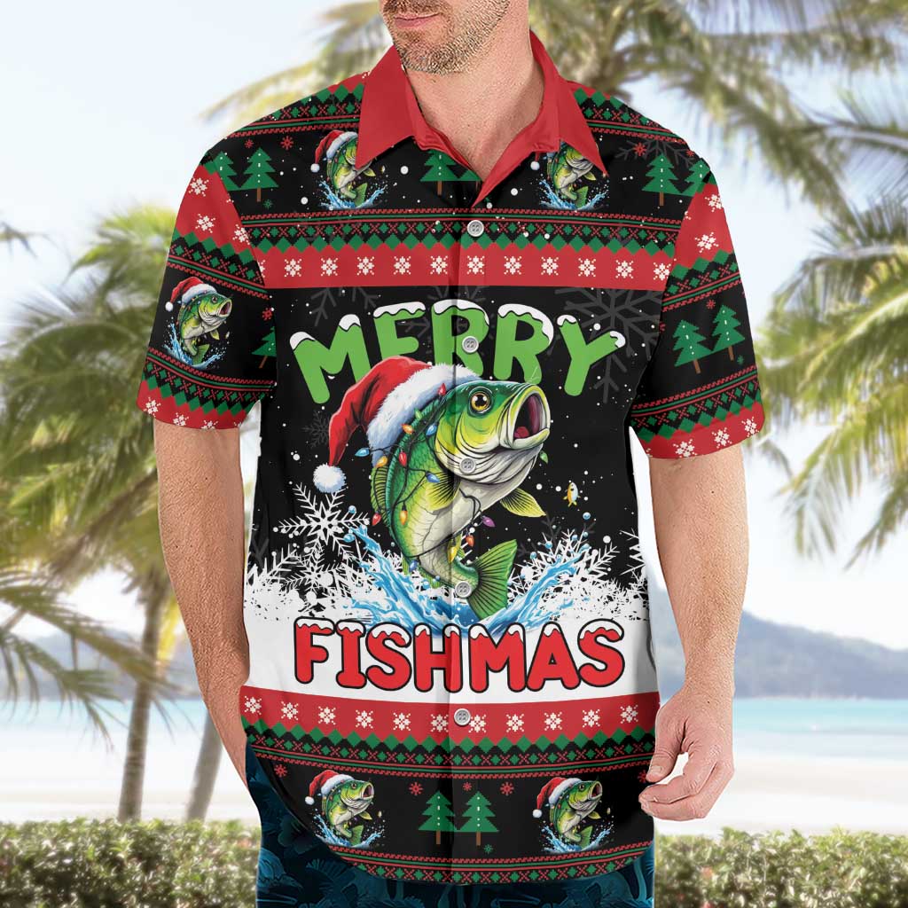 Fishing Christmas Merry Fishmas Hawaiian Shirt We Wish You A Merry Fishmas - Wonder Print Shop