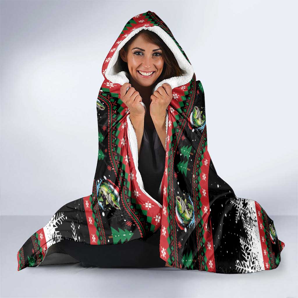 Fishing Christmas Merry Fishmas Hooded Blanket We Wish You A Merry Fishmas - Wonder Print Shop