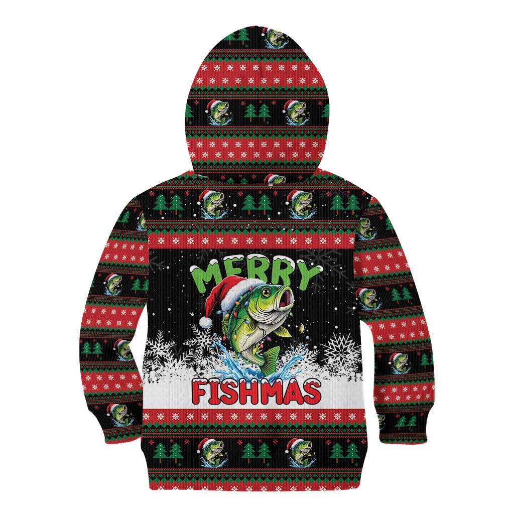 Fishing Christmas Merry Fishmas Kid Hoodie We Wish You A Merry Fishmas - Wonder Print Shop
