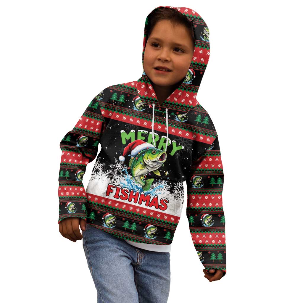 Fishing Christmas Merry Fishmas Kid Hoodie We Wish You A Merry Fishmas - Wonder Print Shop