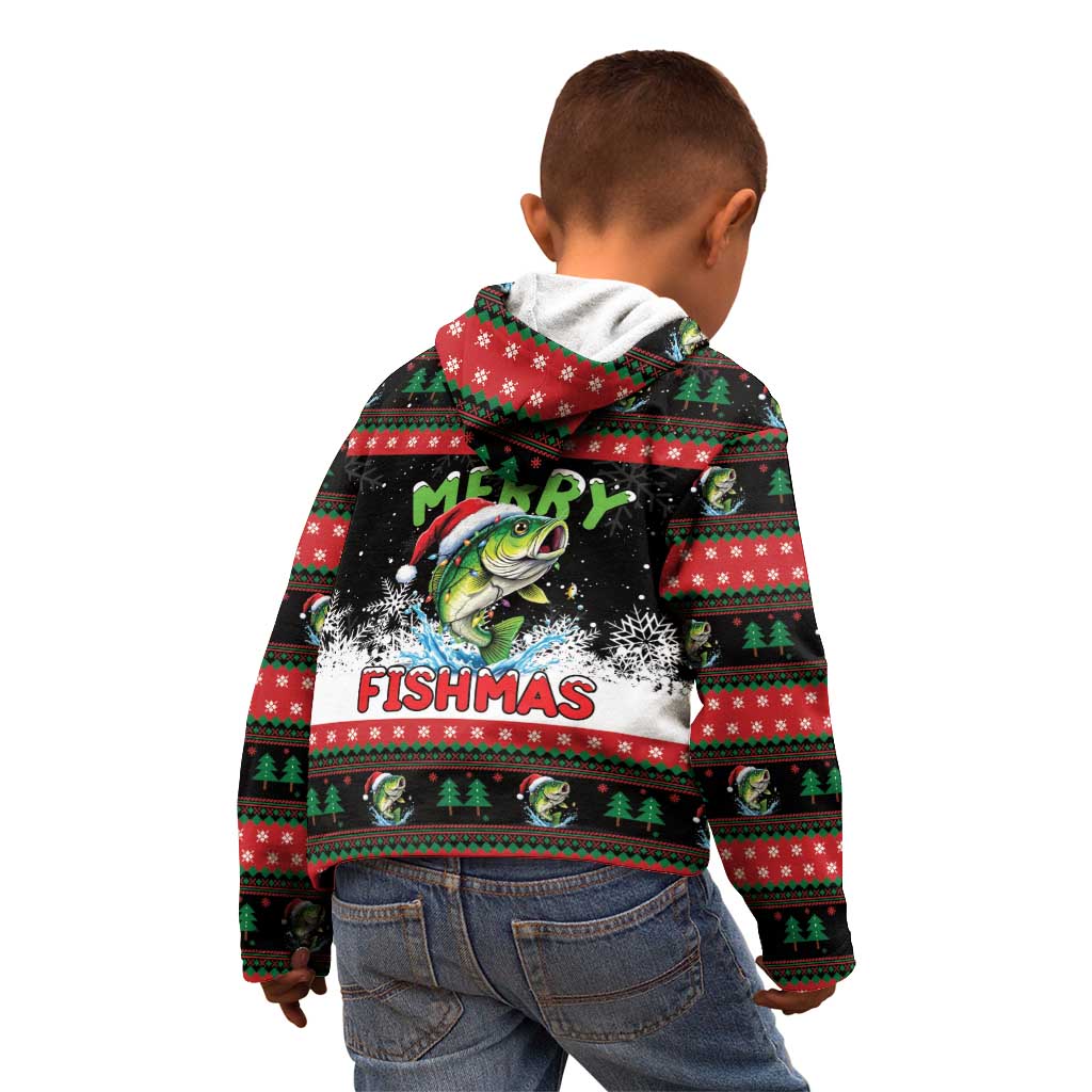 Fishing Christmas Merry Fishmas Kid Hoodie We Wish You A Merry Fishmas - Wonder Print Shop