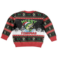Fishing Christmas Merry Fishmas Kid Ugly Christmas Sweater We Wish You A Merry Fishmas - Wonder Print Shop