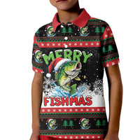 Fishing Christmas Merry Fishmas Kid Polo Shirt We Wish You A Merry Fishmas - Wonder Print Shop