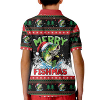 Fishing Christmas Merry Fishmas Kid Polo Shirt We Wish You A Merry Fishmas - Wonder Print Shop