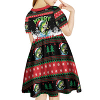 Fishing Christmas Merry Fishmas Kid Short Sleeve Dress We Wish You A Merry Fishmas - Wonder Print Shop