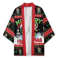 Fishing Christmas Merry Fishmas Kimono We Wish You A Merry Fishmas - Wonder Print Shop