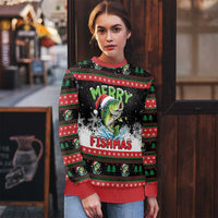Fishing Christmas Merry Fishmas Ugly Christmas Sweater We Wish You A Merry Fishmas - Wonder Print Shop