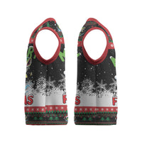 Fishing Christmas Merry Fishmas Christmas Knitted V-Neck Vest We Wish You A Merry Fishmas - Wonder Print Shop