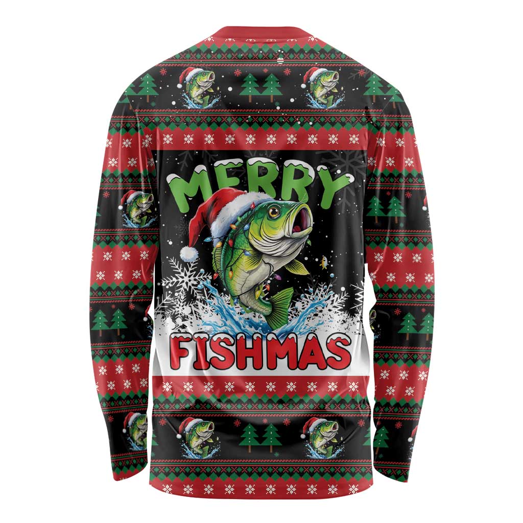 Fishing Christmas Merry Fishmas Long Sleeve Shirt We Wish You A Merry Fishmas - Wonder Print Shop
