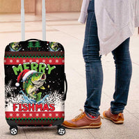 Fishing Christmas Merry Fishmas Luggage Cover We Wish You A Merry Fishmas - Wonder Print Shop