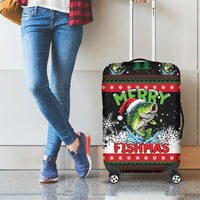 Fishing Christmas Merry Fishmas Luggage Cover We Wish You A Merry Fishmas - Wonder Print Shop