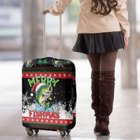 Fishing Christmas Merry Fishmas Luggage Cover We Wish You A Merry Fishmas - Wonder Print Shop