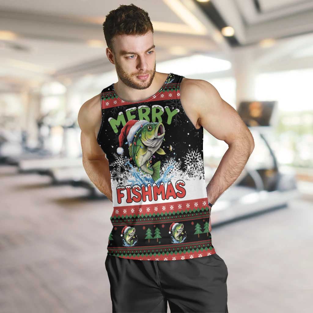 Fishing Christmas Merry Fishmas Men Tank Top We Wish You A Merry Fishmas - Wonder Print Shop