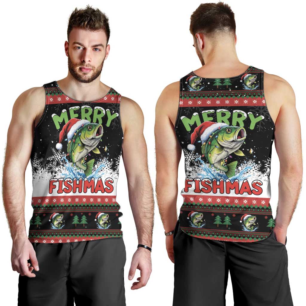 Fishing Christmas Merry Fishmas Men Tank Top We Wish You A Merry Fishmas - Wonder Print Shop