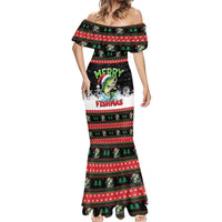 Fishing Christmas Merry Fishmas Mermaid Dress We Wish You A Merry Fishmas - Wonder Print Shop