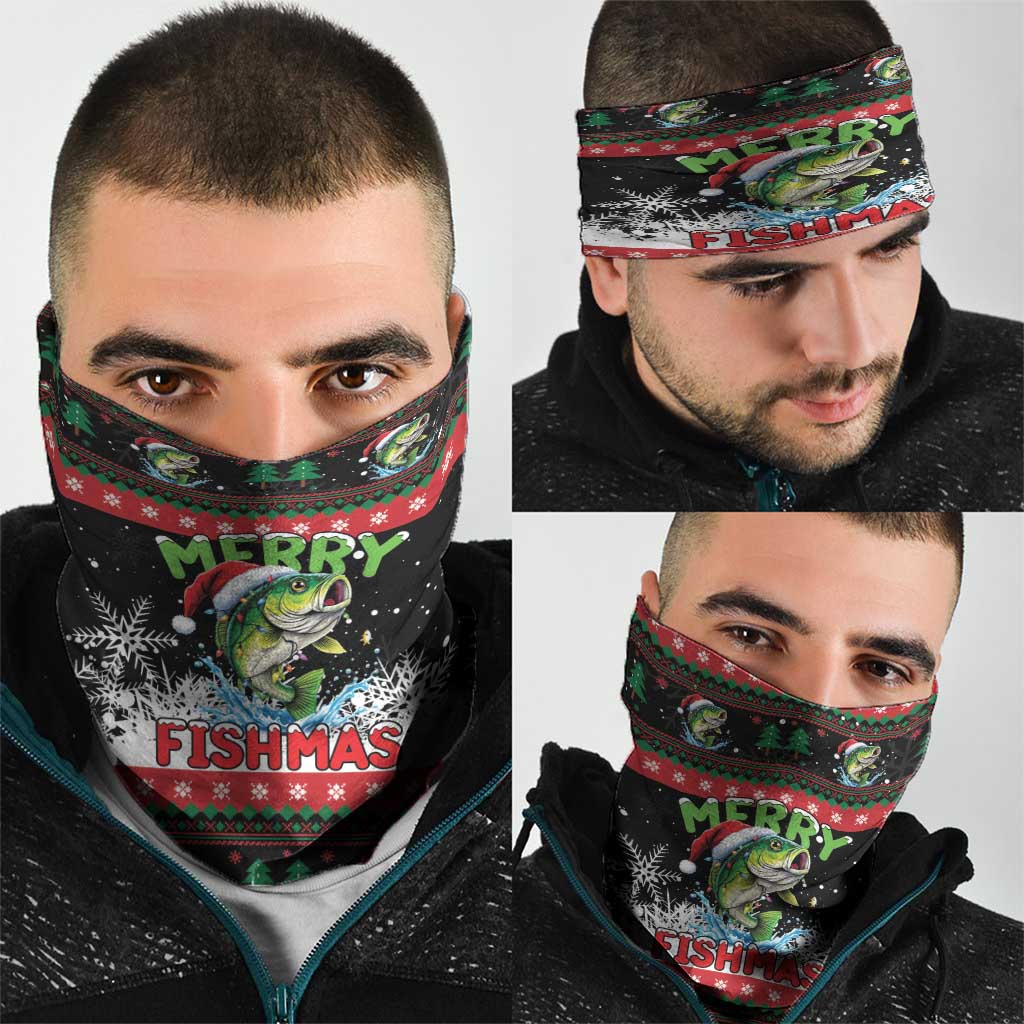 Fishing Christmas Merry Fishmas Neck Gaiter We Wish You A Merry Fishmas - Wonder Print Shop