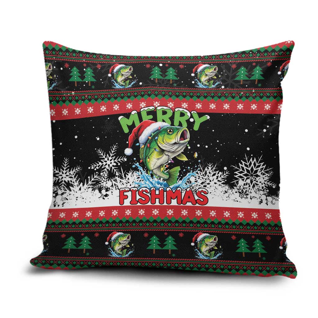 Fishing Christmas Merry Fishmas Pillow Cover We Wish You A Merry Fishmas - Wonder Print Shop