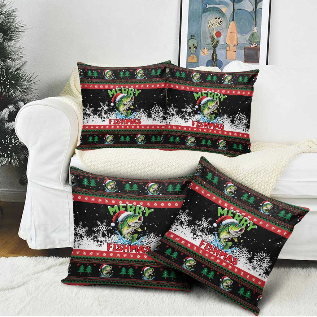 Fishing Christmas Merry Fishmas Pillow Cover We Wish You A Merry Fishmas - Wonder Print Shop