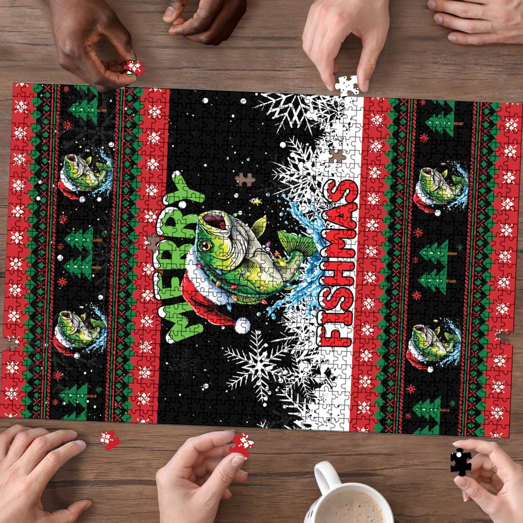 Fishing Christmas Merry Fishmas Puzzle We Wish You A Merry Fishmas - Wonder Print Shop