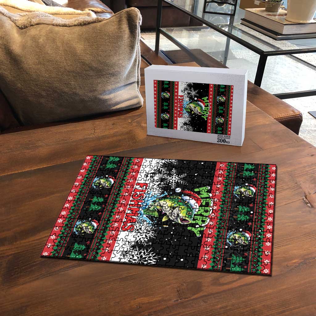 Fishing Christmas Merry Fishmas Puzzle We Wish You A Merry Fishmas - Wonder Print Shop