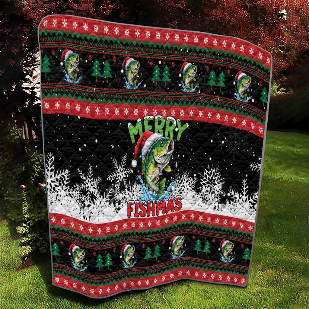 Fishing Christmas Merry Fishmas Quilt We Wish You A Merry Fishmas - Wonder Print Shop