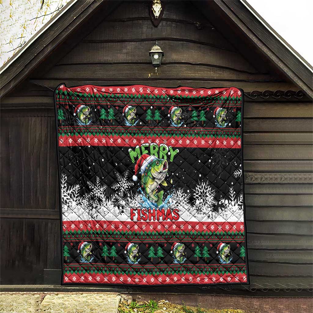 Fishing Christmas Merry Fishmas Quilt We Wish You A Merry Fishmas - Wonder Print Shop
