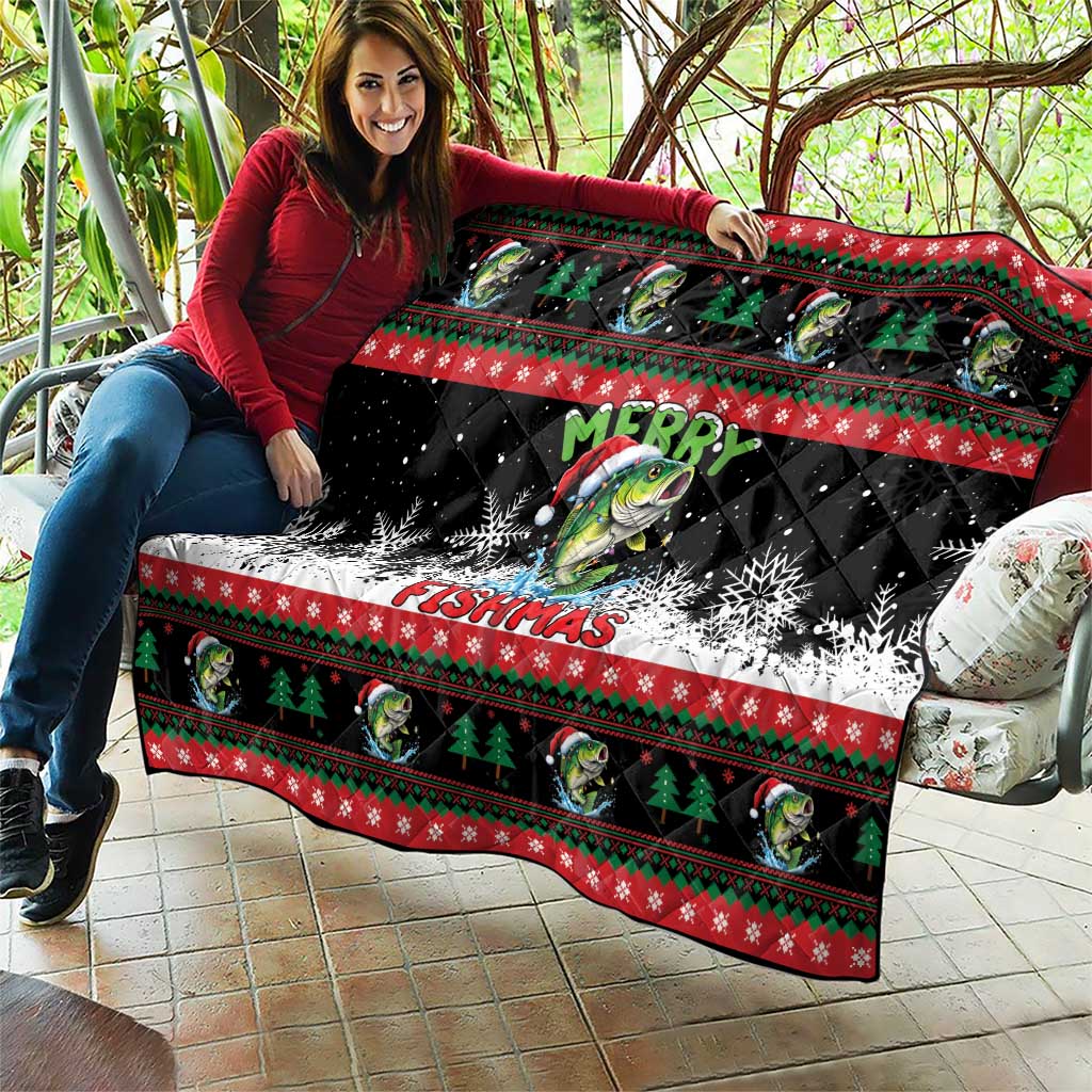 Fishing Christmas Merry Fishmas Quilt We Wish You A Merry Fishmas - Wonder Print Shop