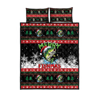 Fishing Christmas Merry Fishmas Quilt Bed Set We Wish You A Merry Fishmas - Wonder Print Shop