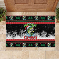 Fishing Christmas Merry Fishmas Rubber Doormat We Wish You A Merry Fishmas - Wonder Print Shop