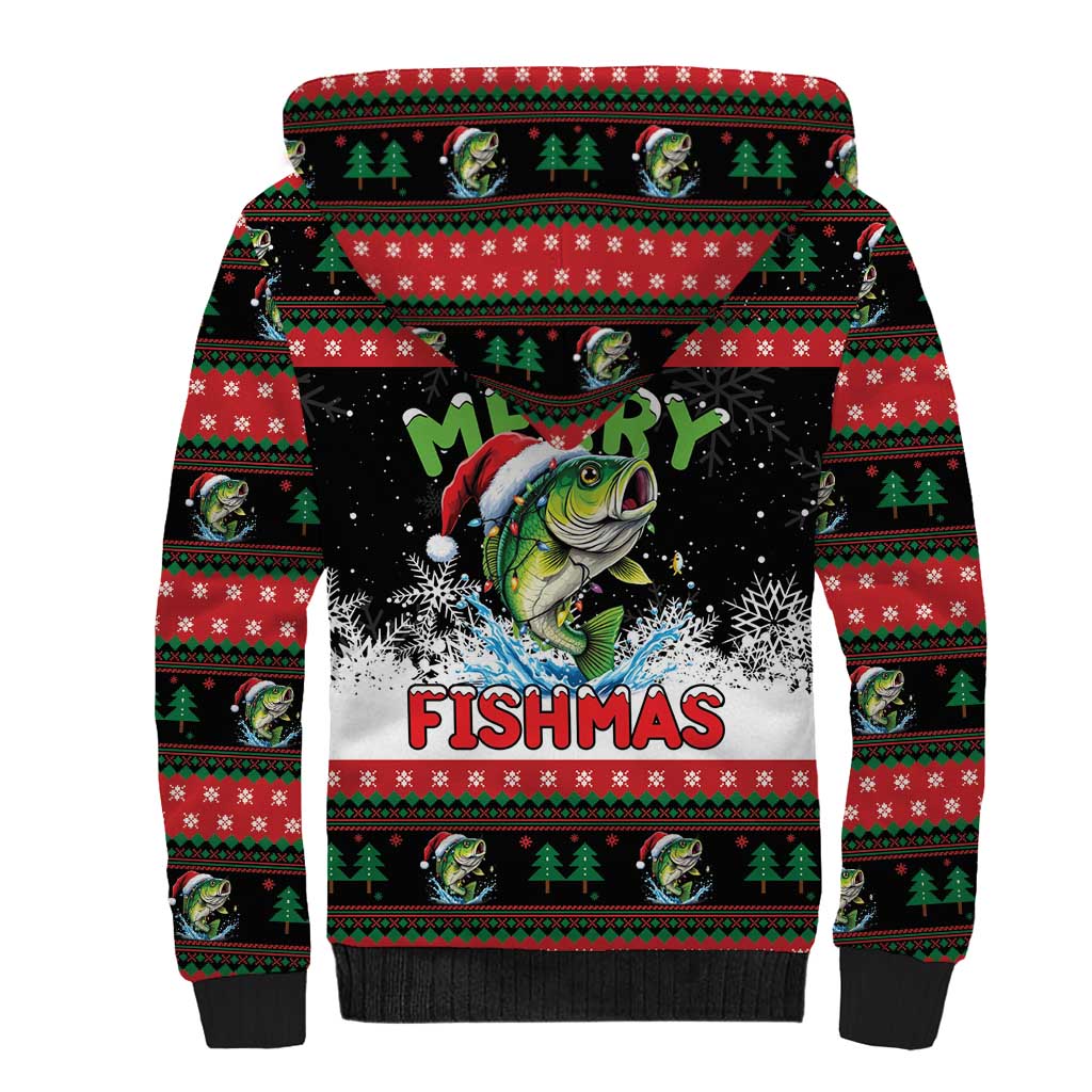 Fishing Christmas Merry Fishmas Sherpa Hoodie We Wish You A Merry Fishmas - Wonder Print Shop