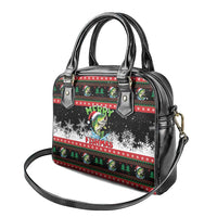 Fishing Christmas Merry Fishmas Shoulder Handbag We Wish You A Merry Fishmas - Wonder Print Shop