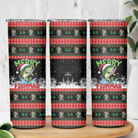 Fishing Christmas Merry Fishmas Skinny Tumbler We Wish You A Merry Fishmas - Wonder Print Shop