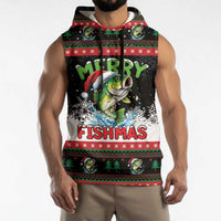 Fishing Christmas Merry Fishmas Sleeveless Hoodie We Wish You A Merry Fishmas - Wonder Print Shop