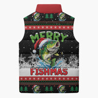 Fishing Christmas Merry Fishmas Sleeveless Puffer Jacket We Wish You A Merry Fishmas - Wonder Print Shop