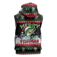 Fishing Christmas Merry Fishmas Sleeveless Zip Hoodie We Wish You A Merry Fishmas - Wonder Print Shop