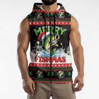 Fishing Christmas Merry Fishmas Sleeveless Zip Hoodie We Wish You A Merry Fishmas - Wonder Print Shop