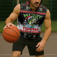 Fishing Christmas Merry Fishmas Sleeveless Zip Hoodie We Wish You A Merry Fishmas - Wonder Print Shop