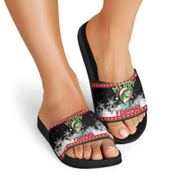 Fishing Christmas Merry Fishmas Slide Sandals We Wish You A Merry Fishmas - Wonder Print Shop