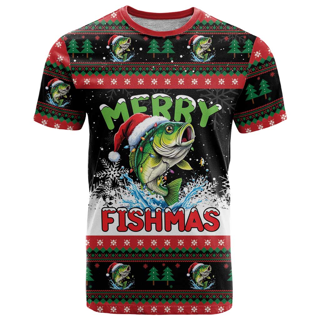Fishing Christmas Merry Fishmas T Shirt We Wish You A Merry Fishmas - Wonder Print Shop