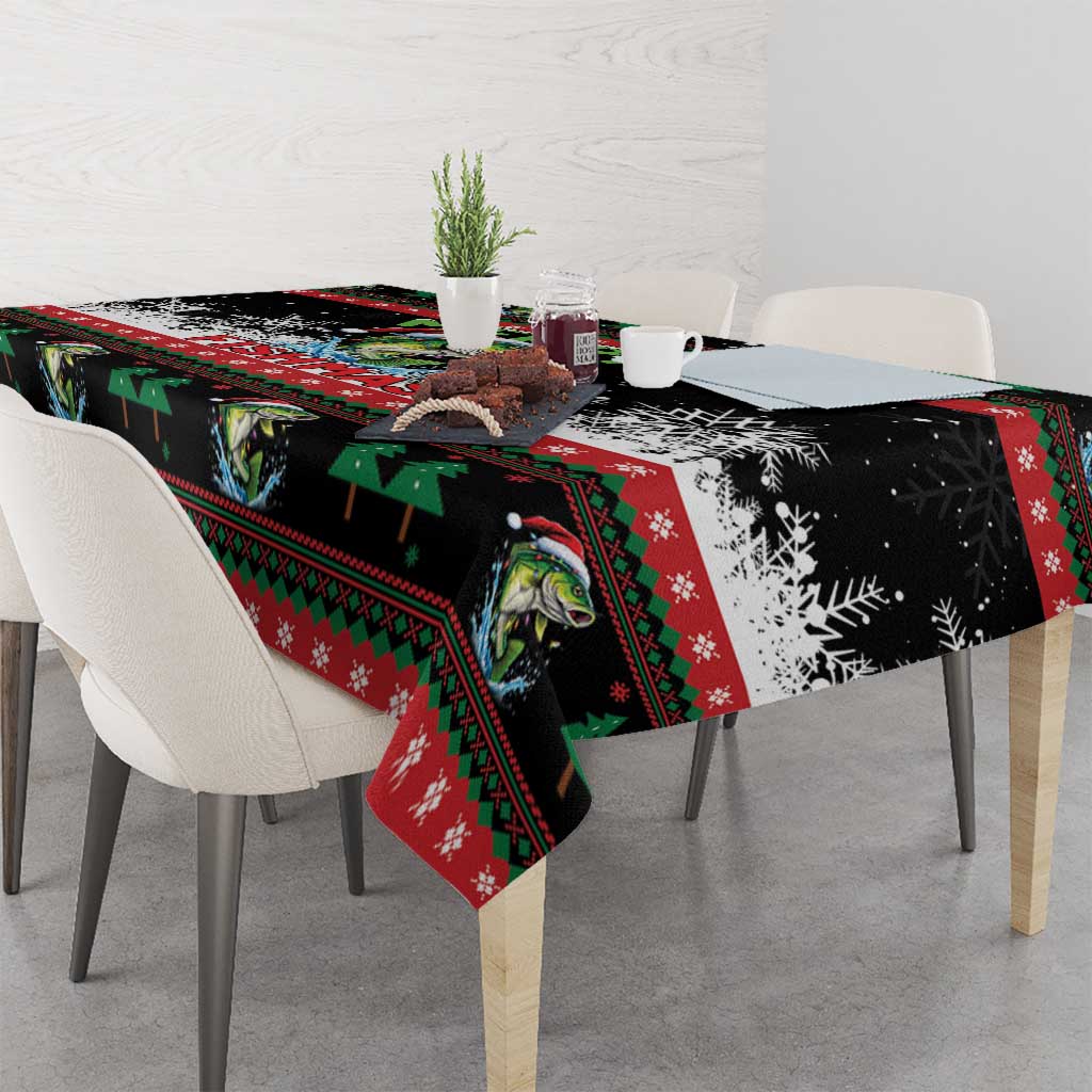 Fishing Christmas Merry Fishmas Tablecloth We Wish You A Merry Fishmas - Wonder Print Shop