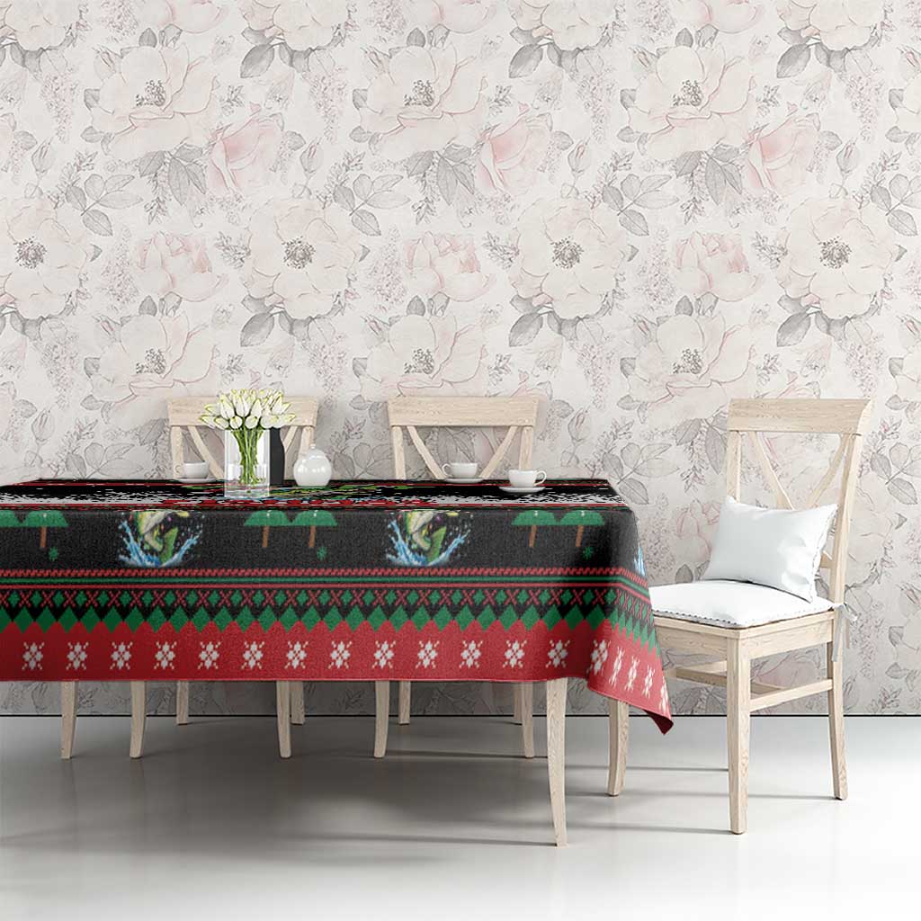 Fishing Christmas Merry Fishmas Tablecloth We Wish You A Merry Fishmas - Wonder Print Shop