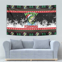 Fishing Christmas Merry Fishmas Tapestry We Wish You A Merry Fishmas - Wonder Print Shop
