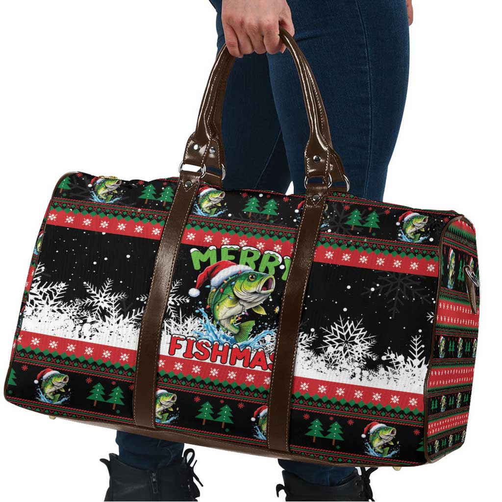 Fishing Christmas Merry Fishmas Travel Bag We Wish You A Merry Fishmas - Wonder Print Shop