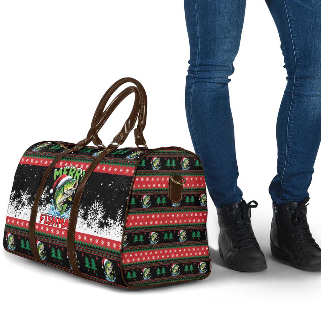 Fishing Christmas Merry Fishmas Travel Bag We Wish You A Merry Fishmas - Wonder Print Shop