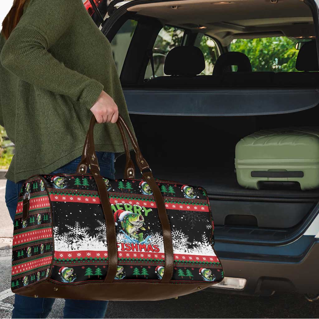 Fishing Christmas Merry Fishmas Travel Bag We Wish You A Merry Fishmas - Wonder Print Shop