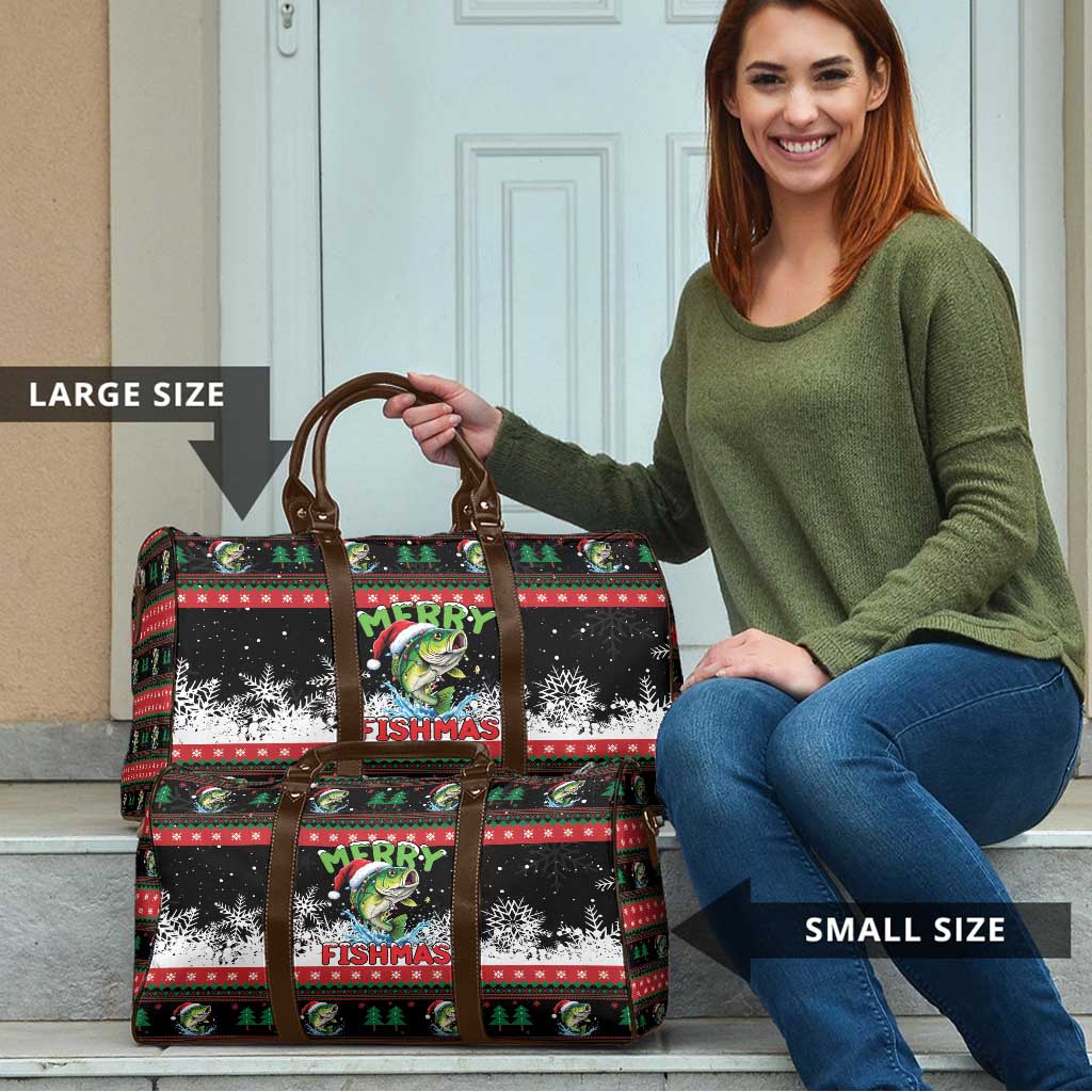 Fishing Christmas Merry Fishmas Travel Bag We Wish You A Merry Fishmas - Wonder Print Shop