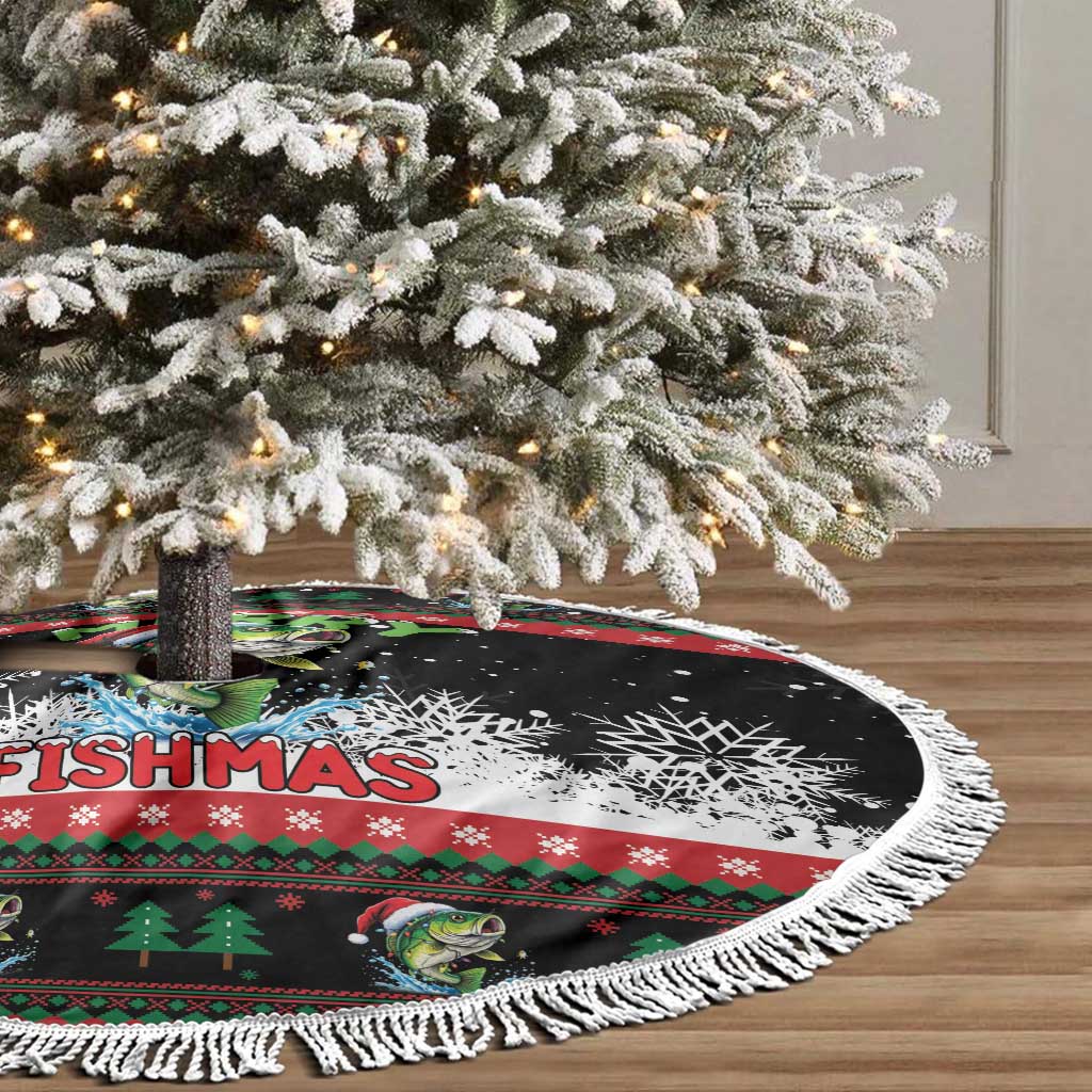 Fishing Christmas Merry Fishmas Tree Skirt We Wish You A Merry Fishmas - Wonder Print Shop