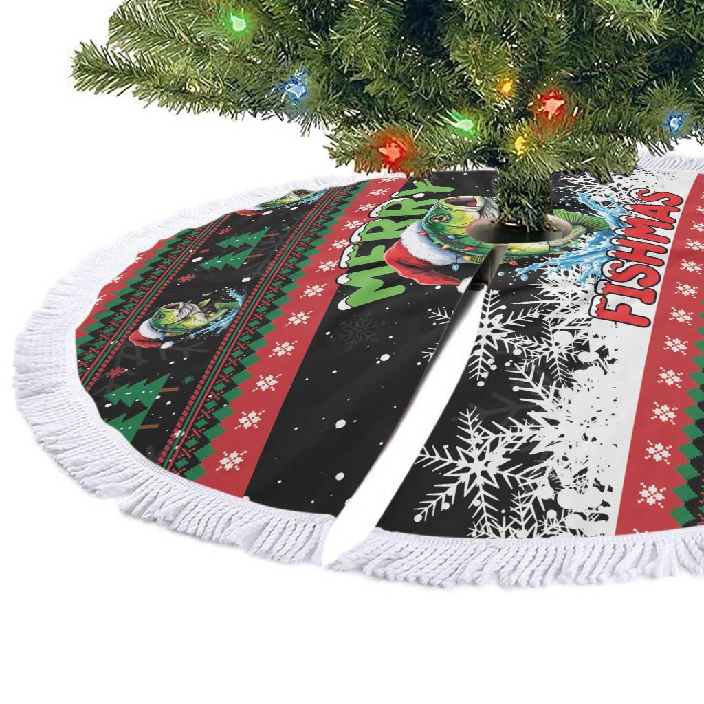 Fishing Christmas Merry Fishmas Tree Skirt We Wish You A Merry Fishmas - Wonder Print Shop