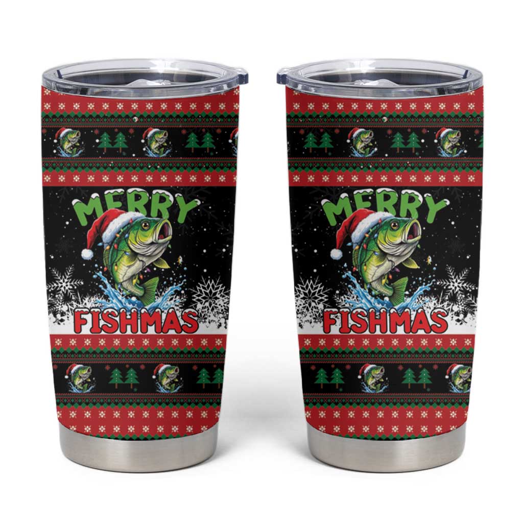 Fishing Christmas Merry Fishmas Tumbler Cup We Wish You A Merry Fishmas - Wonder Print Shop