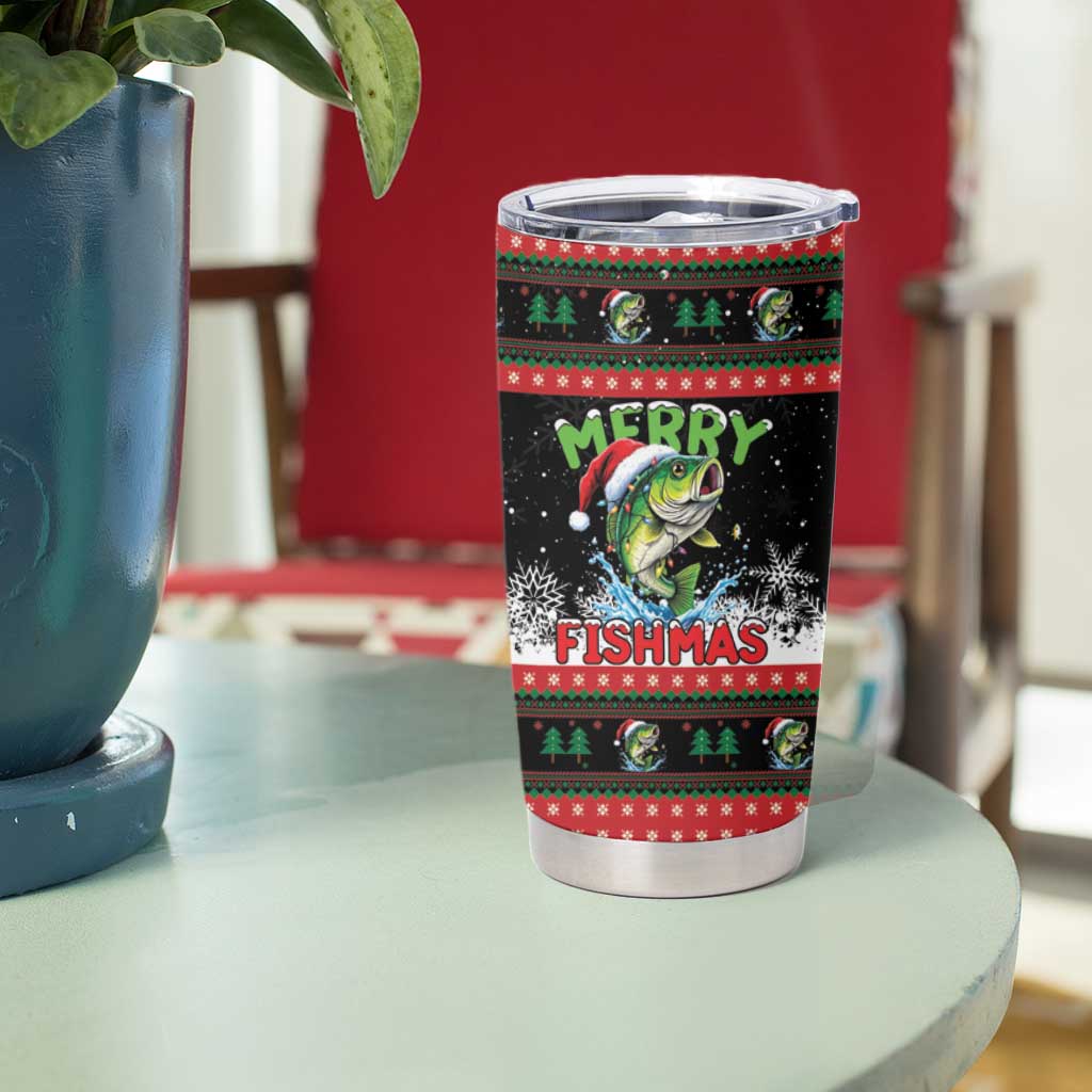 Fishing Christmas Merry Fishmas Tumbler Cup We Wish You A Merry Fishmas - Wonder Print Shop